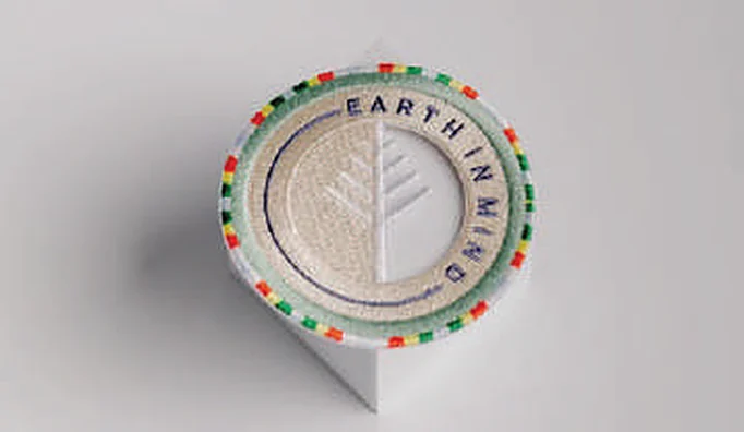 Recycled polyester embroidered badge