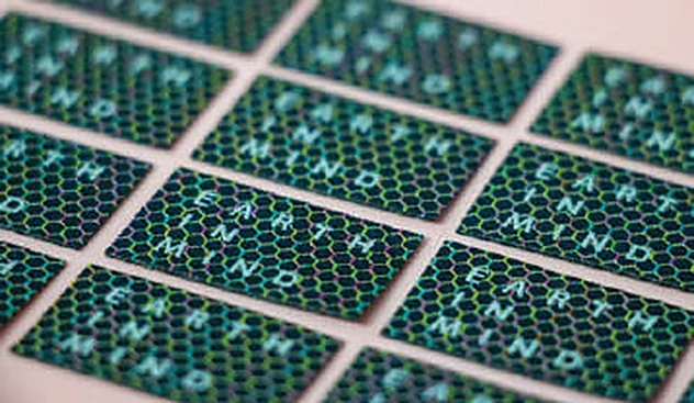 Recycled polyester space-dyed woven badge