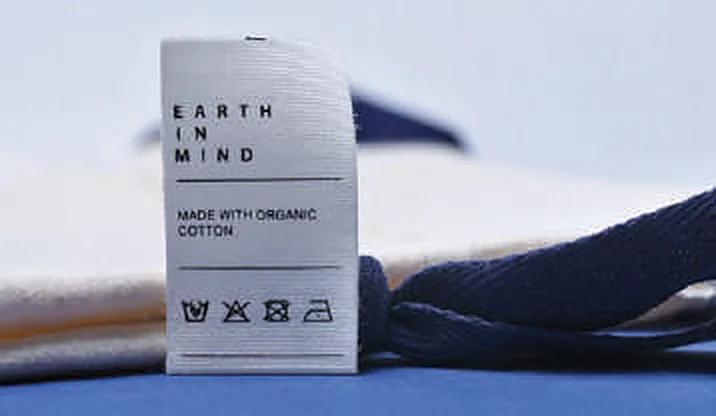 Organic cotton printed care label