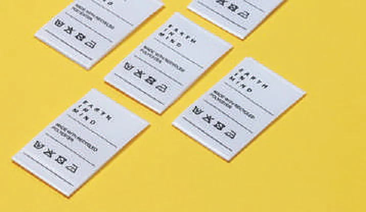 Recycled polyester satin printed care label